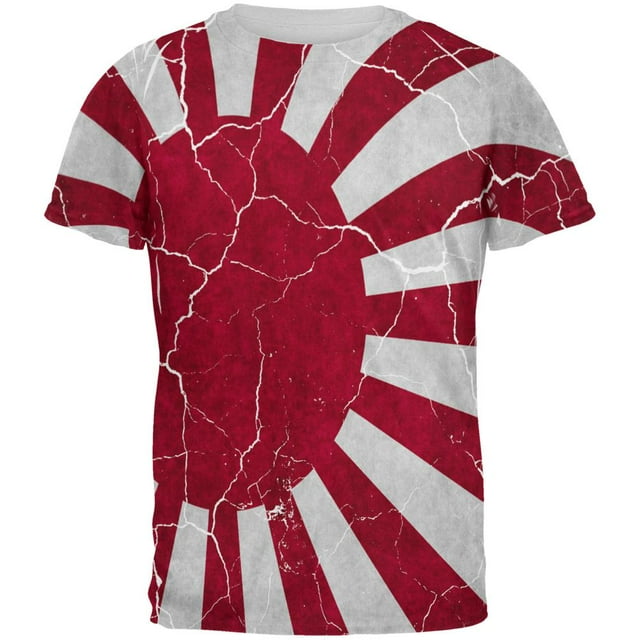 Distressed Japanese Rising Sun Flag All Over Mens T Shirt