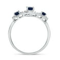 thumbnail image 5 of 10k White Gold Oval Sapphire And Diamond Three Stone Ring, 5 of 6