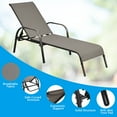 thumbnail image 6 of Costway 2 PCS Patio Lounge Chair Chaise Adjustable Reclining Armrest Brown, 6 of 10