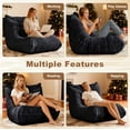 thumbnail image 4 of Bean Bag Chair for Adults with Lumbar support pillow, Memory Foam Giant Bean Bag Sofa with Corduroy Material Lazy Sofa for Living Room Bedroom Dorm Office, Black, 4 of 7