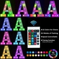 thumbnail image 3 of Pooqla Colorful LED Marquee Letter Lights with Remote – Light Up Marquee Signs – Party Bar Letters with Lights Decorations for The Home - Multicolor V, 3 of 7