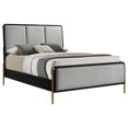 thumbnail image 2 of Pemberly Row Queen Bed with Fabric Upholstered Headboard Black and Gray, 2 of 11