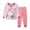 Pink, variant on Toddler Girl Outfits Cartoon Print Long Sleeve Crew Neck Top And Cuffed Trousers 2 Piece Loungewear Baby Girls' Clothing Sets 3 Years-4 Years