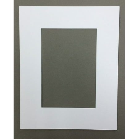 Double Beveled Matting 16x20 White Picture Mats Mattes Matting with White Core Bevel Cut for 11x14 Pictures ()