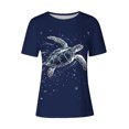thumbnail image 4 of Womens Summer T Shirts Starry Sky Graphic Tees Round Neck Pullover Tops Regular-Fit Short Sleeve Top Trendy Dressy Tunic Blouse Holiday Clothing, 4 of 4