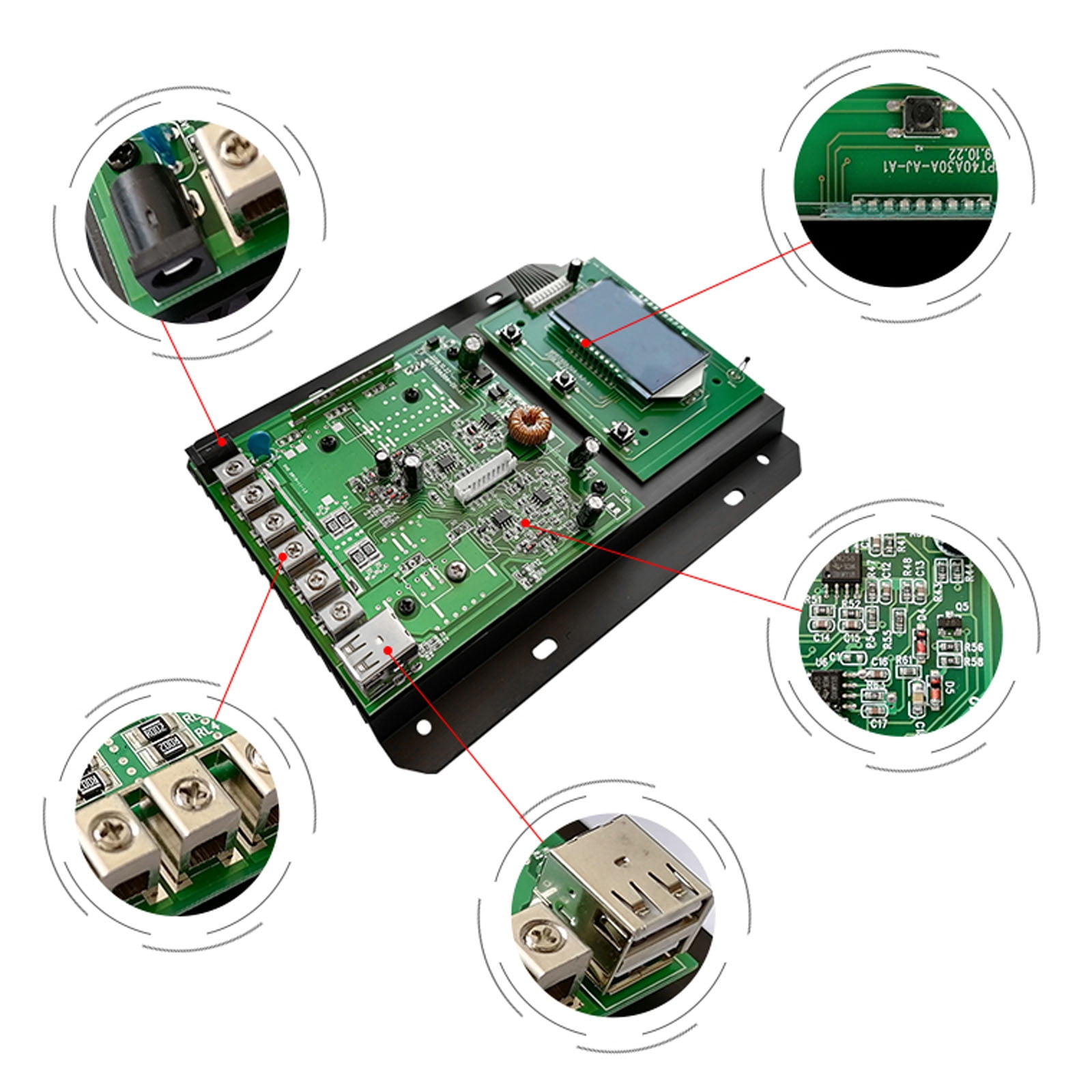 30A MPPT AUTO Solar Charge Controller Charger 12V/24V/48V with Color LCD Display