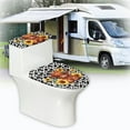 thumbnail image 6 of FOR U DESIGNS Highland Cattle Sunflower Cow Print Toilet Lid Cover Toilet Tank Cover 2 Pcs, Machine Washable Seat Covers, Prevents Dust, Fits Most Round, Elongated and Oblong Lids, Accessories Decor, 6 of 8