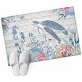 thumbnail image 6 of Coastal Turtle Bathroom Rug Washable 2x3 Entryway Rug Non Slip Beach Nautical Ocean Coral Seahorse Vintage Front Door Mat Low Pile Indoor Doormat Throw Floor Carpet for Kitchen Bedroom Entrance, 6 of 8