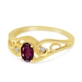thumbnail image 3 of 10k Yellow Gold Oval Rhodolite Garnet And Diamond Ring, 3 of 6