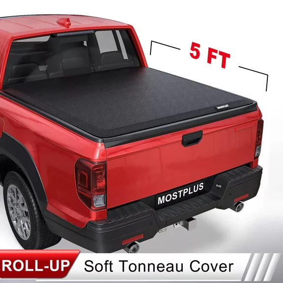 MOSTPLUS 5FT Roll Up Soft Truck Bed Tonneau Cover for 2017-2026 Honda Ridgeline On Top