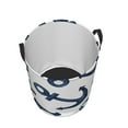 thumbnail image 3 of Balery Navy Blue Anchor Round Laundry Basket with Handles Waterproof Freestanding Laundry Hamper for Clothes Toys in the Dorm and Family-Medium, 3 of 8