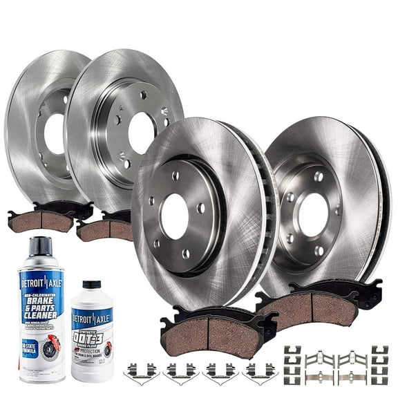 Detroit Axle - Brake Kit for 11-15 Honda 10.30" inch Front 10.24" inch Rear Disc Brake Rotors Ceramic Brakes Pads with Hardware 2011 2012 2013 2014 2015 Replacement