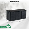 thumbnail image 7 of VINGLI Upgraded 75 Gallon Outdoor Storage Box, Lockable Plastic Storage Containers with Lid, Patio Deck Box Furniture for Garden, Pool, Balcony, Yard (Full Black), 7 of 7