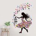 thumbnail image 1 of Adhesivo de pared con diseño de princesa mariposa, autoadhesivo, PVC, 74 x 105 cm, 1 of 4