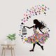 thumbnail image 1 of Adhesivo de pared con diseño de princesa mariposa, autoadhesivo, PVC, 74 x 105 cm, 1 of 4