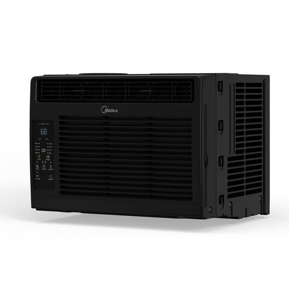 Open Box Midea 6,000 BTU 115V Window Air Conditioner with Comfort Sense Remote, up to 250 Sq. ft., Black, MAW06R1WBL-T, New