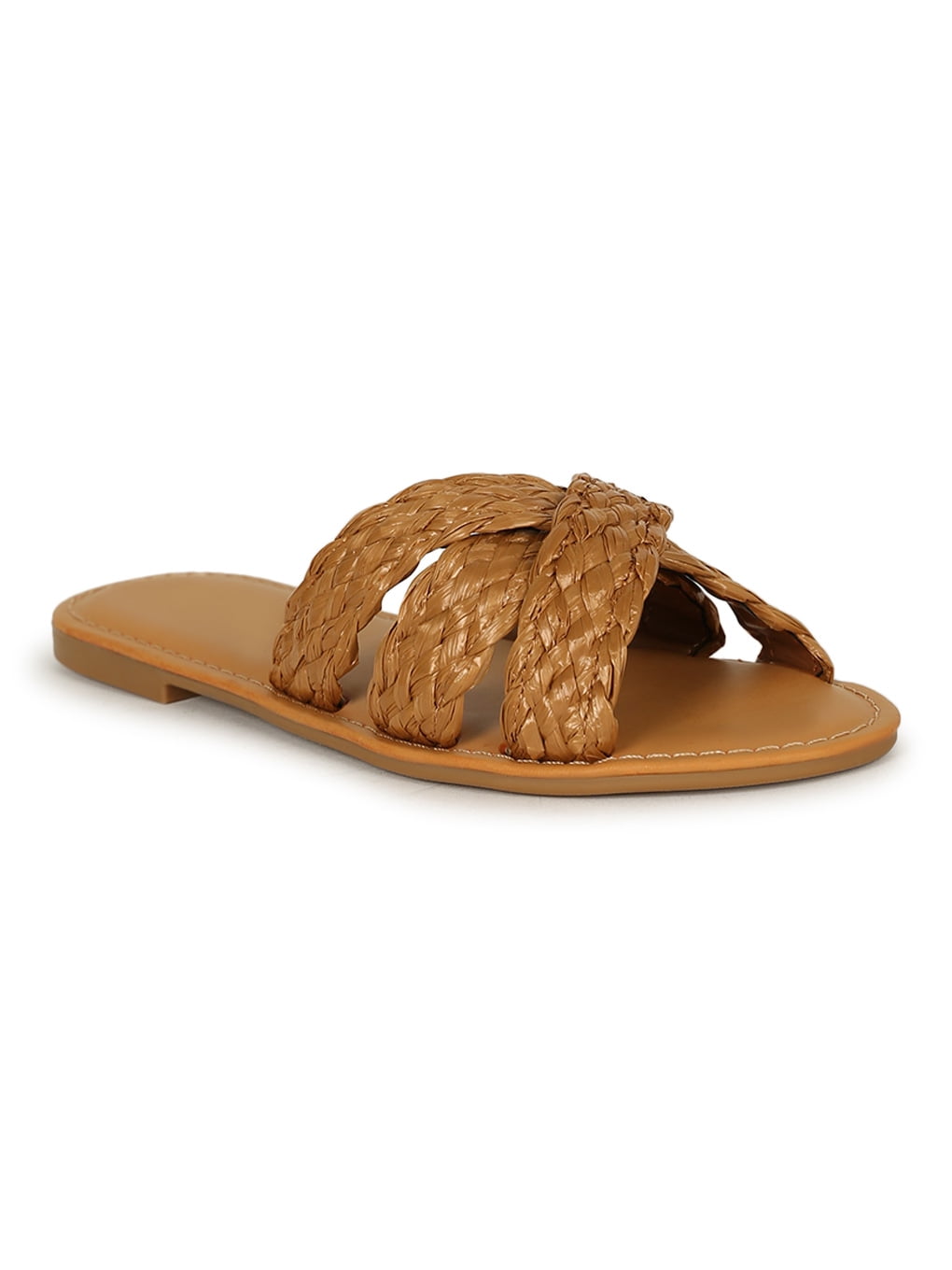 Bamboo Jeweled Caged Open Toe Flat Sandal