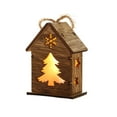 thumbnail image 2 of Christmas Glowing Wooden House Pendant,Creatives Christmas Tree Decoration,Snowman Elks Snowflake House Lighting,Brown Wooden Pendant,Christmas Decorations,Tabletop Tree Hanging Decor, 2 of 6
