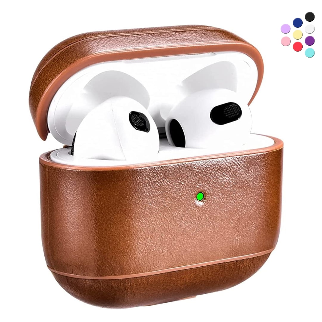 ICARER AirPods Pro Leather Case with Strap, Genuine Leather Portable  Protective Shockproof Cover for Apple AirPods Pro case Keychain Support  Wireless Charging (Brown) : : Electronics