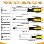 Tonsiki 12pcs Security Torx Screwdriver Set, 6 Point Star Screwdriver Set, Magnetic Torque Screwdriver, Precision T5 T8 T15 T25 T30 Torx Screwdriver