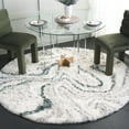 thumbnail image 2 of SAFAVIEH Fontana Danita Modern Shag Area Rug, Ivory/Green, 6'7" x 6'7" Round, 2 of 7