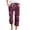 Wine, variant on VerPetridure Clearance Capri for Women Plus Size Fashion Womens Casual Elastic Loose Pants Straight Wide Leg Trousers Pants