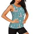 thumbnail image 2 of Fotbe Teal Mama Llama Blusas Sin Mangas para Mujer – Estilo Casual, Corte Suelto, Slim-Fit, Cuello Redondo Deportivo, Tops de Verano para Gimnasio y Yoga-Small, 2 of 7