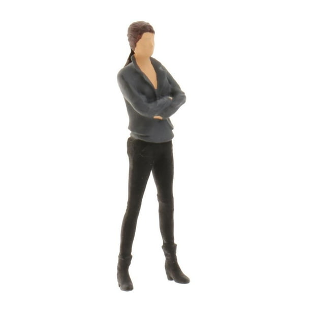 Figura de Gente Pequeña Pintada a Mano 1:64 Perfecl Modelo de Hombre de Carreras Gris