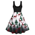 thumbnail image 2 of Rosegal Plus Size Christmas Tree Plaid Elk Print Criss Cross Dress Red 4X, 2 of 4
