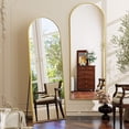 thumbnail image 2 of BEAUTYPEAK Arched Full Length Floor Mirror 59.1"x16" Full Body Standing Mirror,Gold, 2 of 8