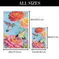 thumbnail image 2 of Spring Hummingbird Garden Flag, Watercolor Zinnia Floral Yard Flag, Large Double Sided Outdoor Decor for Patio Lawn, 28x40in, 2 of 6