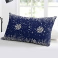 thumbnail image 5 of Blue Christmas Floral Throw Pillow Cover,Winter Xmas Eucalyptus Leaves Berry Rectangle Decorative Pillow Case Protector Soft Cushion Cover Lumbar Pillowcase for Couch Sofa Bedroom Car Decor 12x20 In, 5 of 8