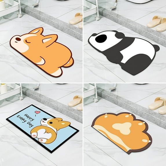 Rush Cartoon absorbent super soft shower mat bathroom non-slip machine washable, suitable for doorway/kitchen/bathroom/laundry room/bedroom(DD507)80*120cm S4373