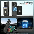 thumbnail image 6 of for iPhone 16 Phone Case Card Holder with Compatible with MagSafe Magnetic RFID Blocking PU Leather Flip Kickstand Detachable 2-in-1 Wallet Case For iPhone 16,Black, 6 of 7