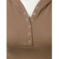 thumbnail image 4 of Doublju Women's Long Sleeve Slim Fit Henley Neck Hoodie Mini Dress, 4 of 4