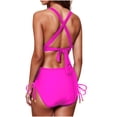 thumbnail image 3 of Trajes de baño de una pieza para mujer Conjuntos de bikini de cintura alta para mujer Trajes de baño con cordón Traje de baño cruzado con lazo en la espalda Traje de baño para mujer, 3 of 5