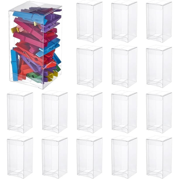 40 cajas transparentes para regalos de boda, rectangulares de PVC de 4 x 2 x 2 pulgadas, para dulces, chocolates, bodas y fiestas.