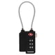 thumbnail image 1 of Cable de seguridad aprobado por la TSA Candados para equipaje Candados de combinación de contraseña de 3 dígitos (Negro), 1 of 5