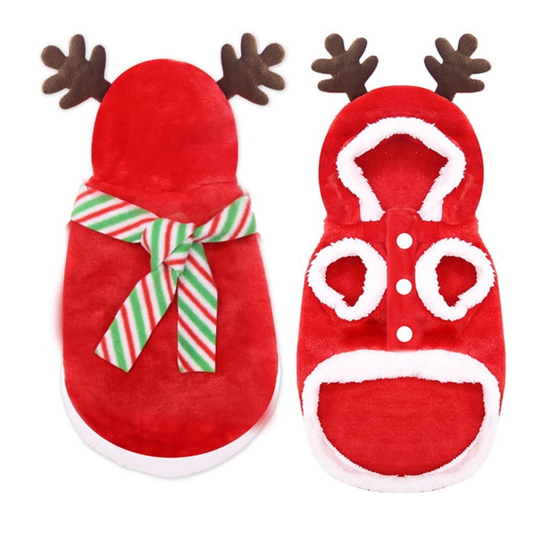 Smallest Materials 2Pcs Pet Dog Christmas Elk Outfit, Small Medium Dog Cat Holiday Clothes ...