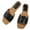 Black, variant on Women's Flat Sandals Square Woven Slippers Summer Beach Shoes Open Toe Slip On Slides Minimalist Casual Slip Size 8 White