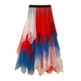 thumbnail image 4 of KHONTS Women's A-Line Tulle Midi Skirt Tiered Petticoat Skirts Tea-Length Elastic Waist Tutu Skirts Red XL, 4 of 4