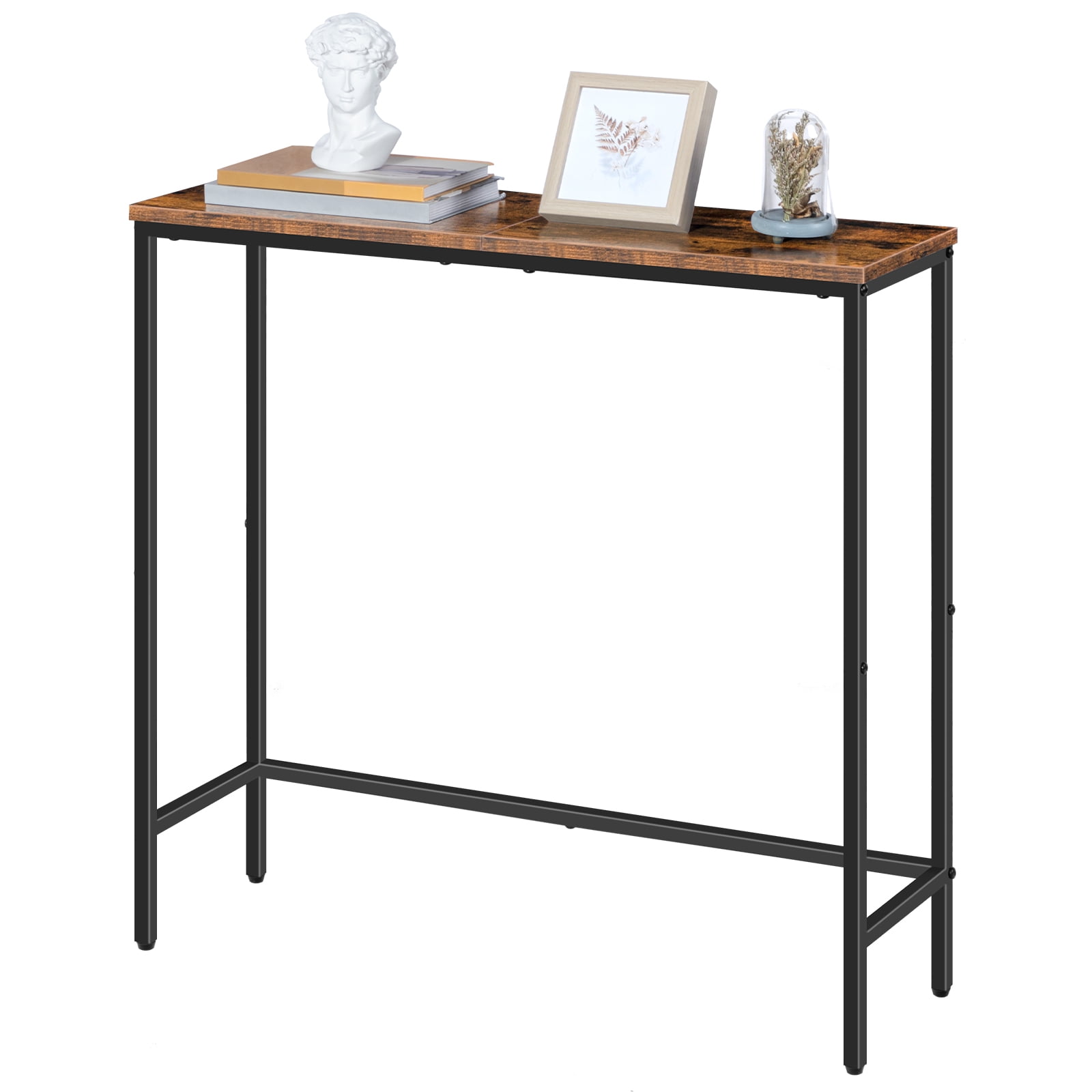 HOOBRO 29.5" Wooden Narrow Console Table Sofa Table Entryway Living Room Rustic Brown BF75XG01