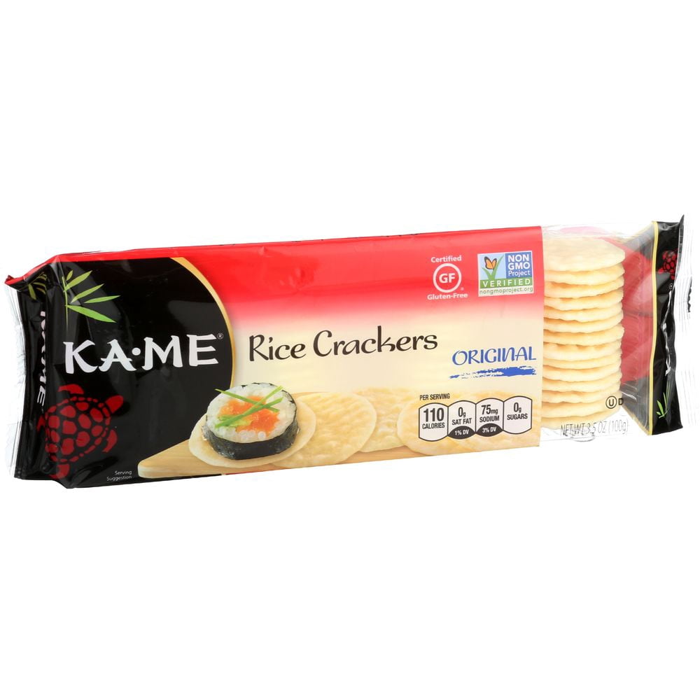 Ka Me - Seasoned Original Rice Crackers for Snacking and Dipping - 3.5 OZ, Case of 12