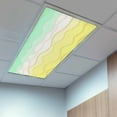 thumbnail image 2 of 3 Pack Abstract Yellow Fluorescent Light Covers for Ceiling Lights Green and White Ombre Ocean Wave Magnetic Ceiling Light Covers Overhead Light Filters for Office Classroom Home, 2 of 9
