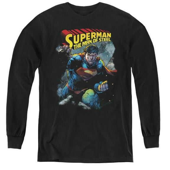 Superman - Through The Rubble - Youth Long Sleeve Shirt - Medium