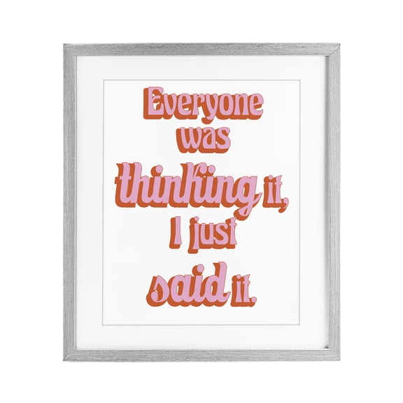 Stupell Industries Art Deco Everyone Was Thinking It Gray Framed Print Under Glass, 13 x 16, by Elizabeth Medley
