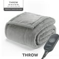 thumbnail image 3 of Sunbeam Heated Throw Blanket Faux Fur Gray 3 Heat Settings 3-Hour Auto Shut Off 50"x60", 3 of 11