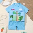 thumbnail image 2 of JUMEYU Toddler Floatation Swimsuit Boys One Piece Float Suit with Built-in Floats UPF 50+ Floating Bathing Suit 4T 5T (Sky Blue,4-5 Years), 2 of 7
