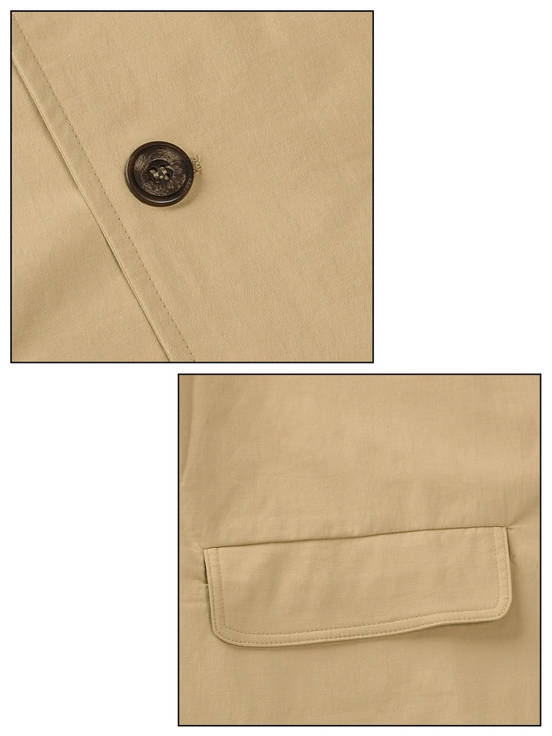 DARING DIVA Men's Trench Coat Lightweight Single Breasted Jacket