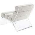 thumbnail image 7 of Freeman Ivory Boucle Upholstered Armless Acrylic Chair, 7 of 7